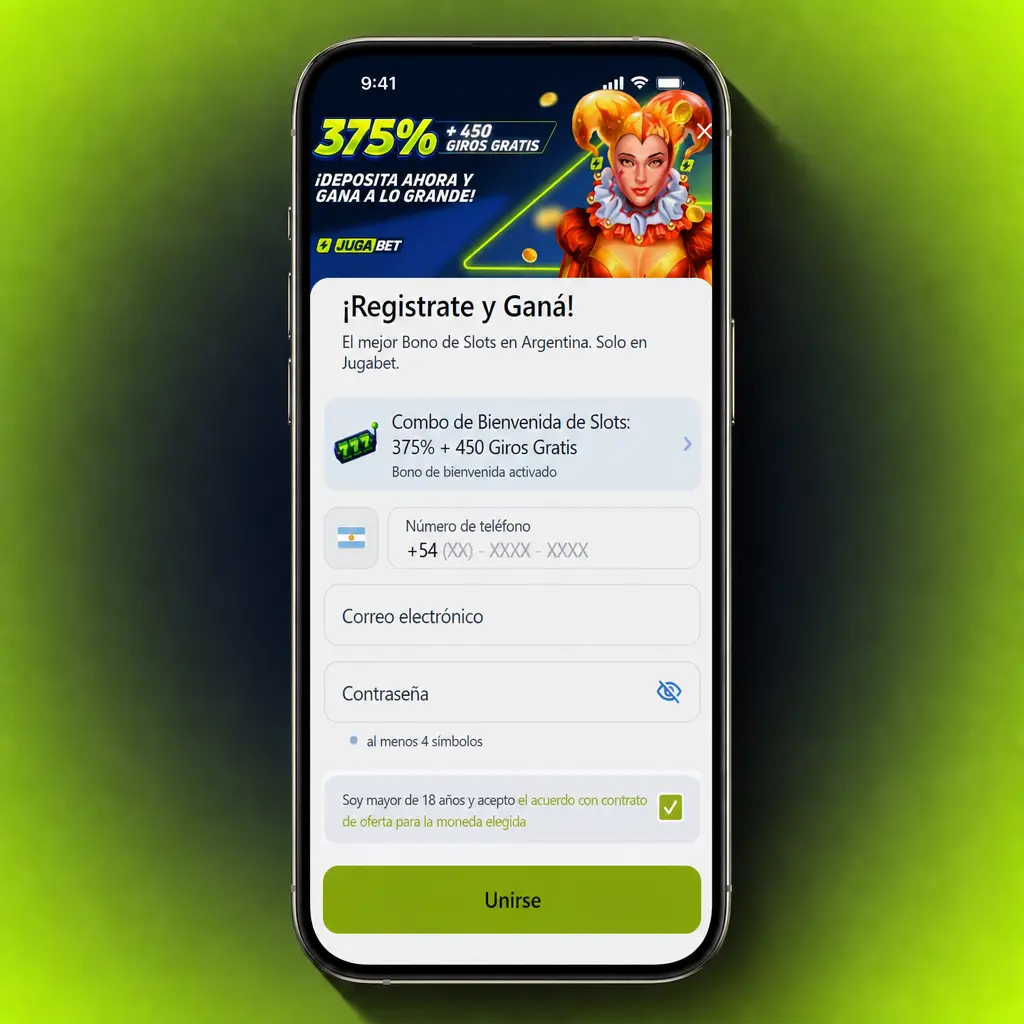 Pasos para crear una cuenta en Jugabet: completá tus datos, verificá el teléfono y aceptá los términos para registrarte.