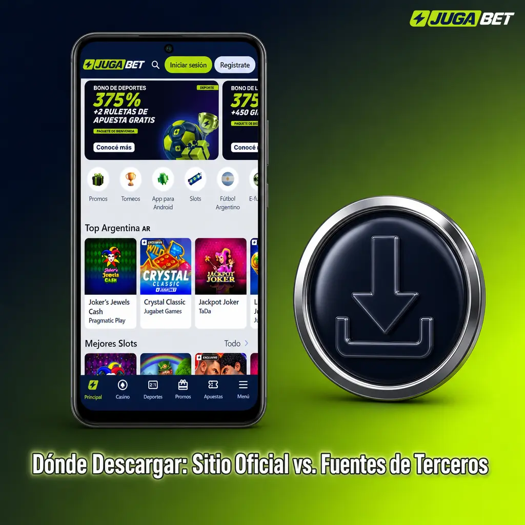 Descargá el APK de Jugabet solo desde el sitio oficial para evitar phishing o malware de fuentes de terceros